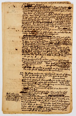 Lot 132 - An eight-page Cotton Mather manuscript