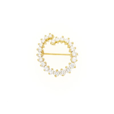 Lot 1200 - Gold and Diamond Circle Brooch