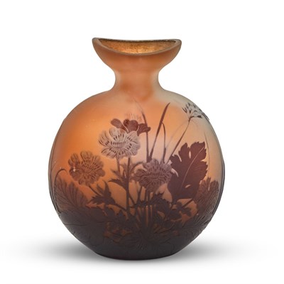 Lot 226 - Gallé Acid-Etched Cameo Glass Cabinet Vase