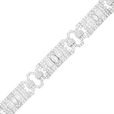 Lot 158 - Platinum and Diamond Bracelet