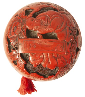 Lot 218 - A Japanese Red Lacquer Paste Box