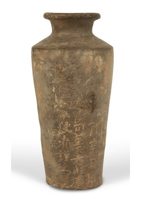 Lot 121 - A Chinese Pottery Vase with Characters