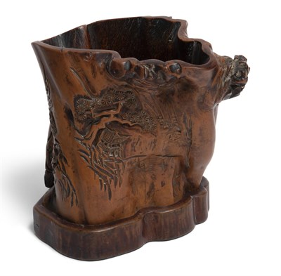 Lot 111 - A Chinese Rootwood Brushpot