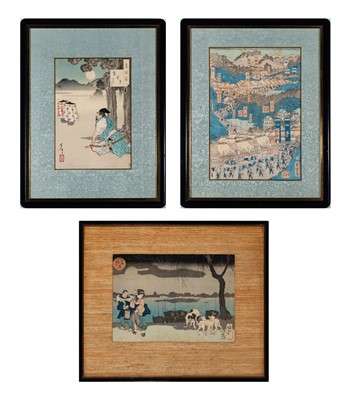 Lot 197 - Three Japanese Ukiyo-E Woodblock Prints