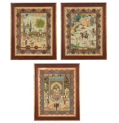 Lot 265 - Three Persian Painted Leaves