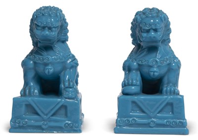 Lot 102 - A Rare Pair of Chinese Peking Glass Fu Lions