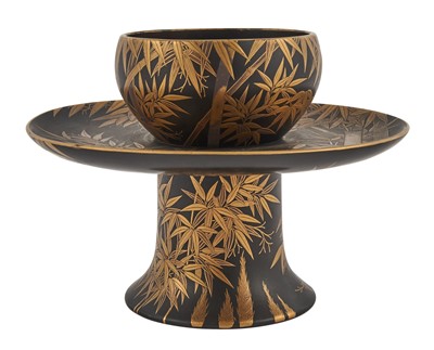 Lot 243 - A Japanese Lacquer Tea Bowl Stand