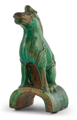 Lot 116 - Chinese Green Glazed Pottery Rood Tile, Ming Dynasty