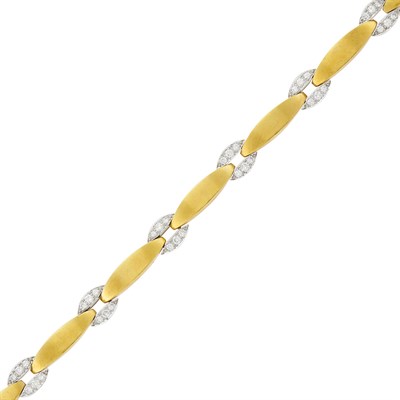 Lot 175 - David Webb Gold, Platinum and Diamond Link Bracelet