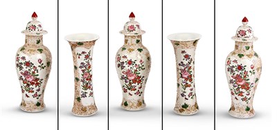 Lot 175 - Continental Chinese Style Porcelain Five-Piece Garniture