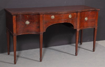 Lot 102 - George III Mahogany Serpentine Sideboard Third...