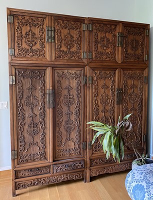 Lot 145 - A Pair of Chinese Hardwood Cabinets
