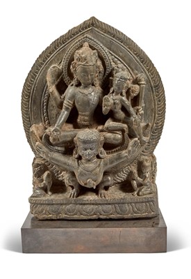 Lot 571 - A Large Indian Grey Schist Carving