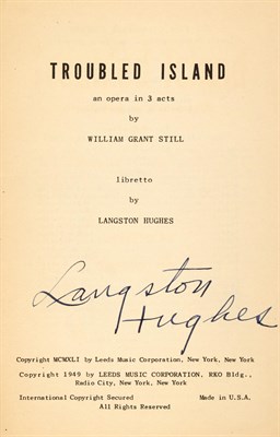 Lot 148 - HUGHES, LANGSTON [and] STILL, WILLIAM GRANT...