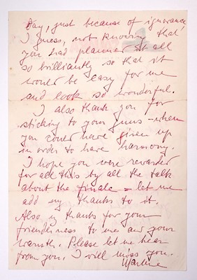 Lot 675 - Marlene Dietrich's performance notes, signed photographs and letters her longtime choreographer