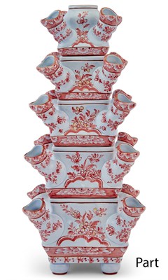 Lot 311 - Pair of Delft Style Pottery Tulip Vases Height...