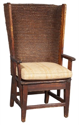 Lot 69 - Stained Wood and Rush Orkney Chair Height 41...