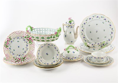 Lot 272 - Herend Blue Garland Pattern Porcelain Table Service
