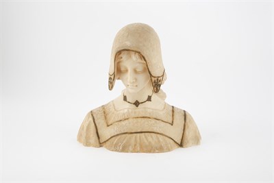 Lot 119 - Continental Gilt-Decorated Carved Marble Bust...