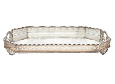 Lot 217 - English Sterling Silver Two-Handled Gallery Tray