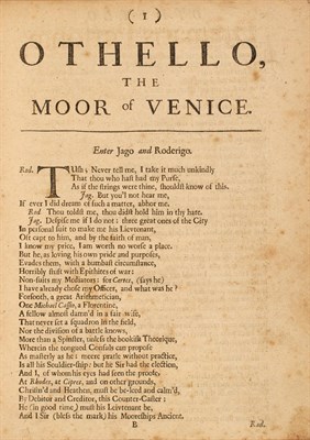 Lot 196 - SHAKESPEAR[E], WILLIAM Othello, the Moor of...