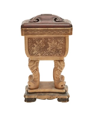Lot 92 - An Unusual Chinese Carved Soapstone Censer