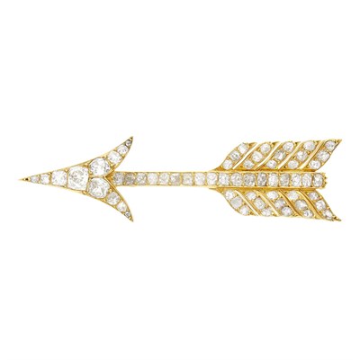 Lot 121 - Antique Gold and Diamond Arrow Brooch