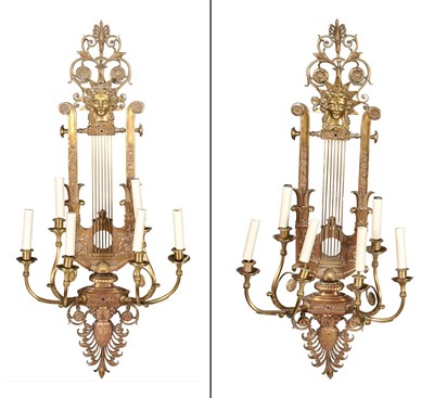 Lot 189 - Set of Four Caldwell Bronze Six-Light Sconces