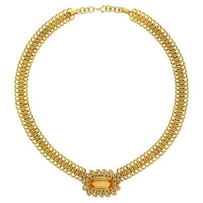 Lot 55 - Antique Gold and Topaz Necklace