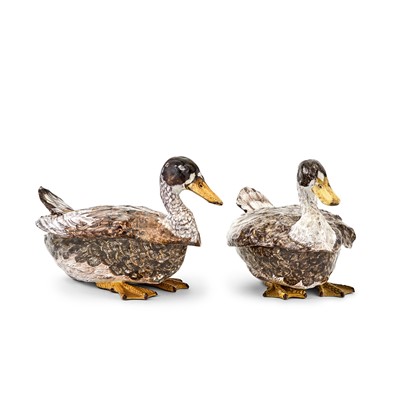 Lot 680 - Pair Of Marseille (Fauchier) Trompe L'oeil Duck Tureens and Covers