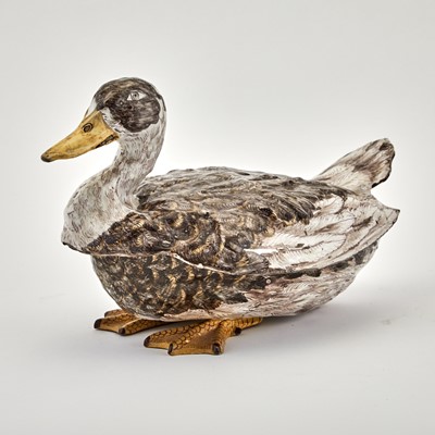 Lot 680 - Pair Of Marseille (Fauchier) Trompe L'oeil Duck Tureens and Covers