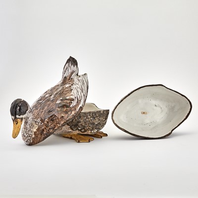 Lot 680 - Pair Of Marseille (Fauchier) Trompe L'oeil Duck Tureens and Covers