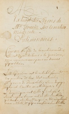 Lot 149 - Medical manuscript on midwifery, recording the lectures of Antoine Petit