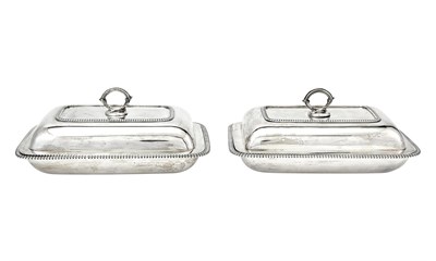 Lot 200 - Pair of George III Sterling Silver Covered Entree Dishes