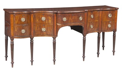 Lot 43 - George III Serpentine Front Mahogany Sideboard