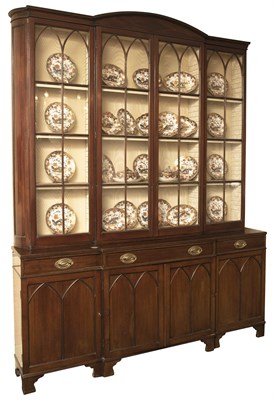 Lot 110 - Regency Mahogany Breakfront Bookcase First...