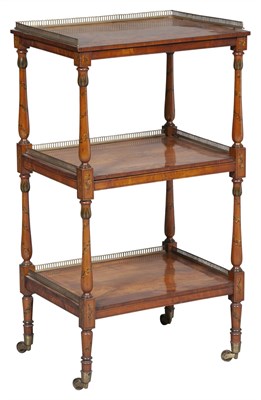 Lot 135 - Edwardian Painted and Inlaid Satinwood Étagère...