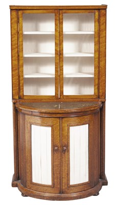 Lot 126 - Victorian Walnut Bookcase Cabinet Third...