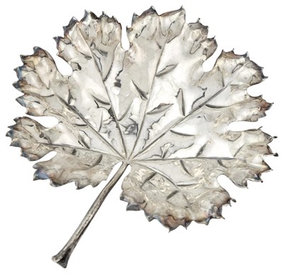 Lot 233 - Mario Buccelati Sterling Silver Leaf-Form Dish