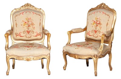 Lot 171 - Pair of Louis XV Style Tapestry Upholstered...