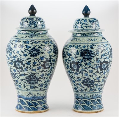 Lot 105 - Pair of Chinese Blue and White Porcelain...