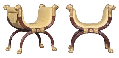 Lot 781 - Pair or Regency Style Painted and Parcel-Gilt...