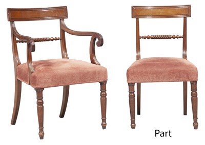 Lot 111 - Set of Eight Regency Mahogany Dining Chairs...