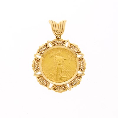 Lot 1077 - Gold and Gold Coin Pendant