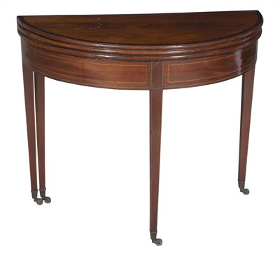 Lot 245 - George III Inlaid Mahogany Triple-Top Games...