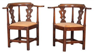 Lot 778 - Pair of George III Mahogany Corner Chairs Late...