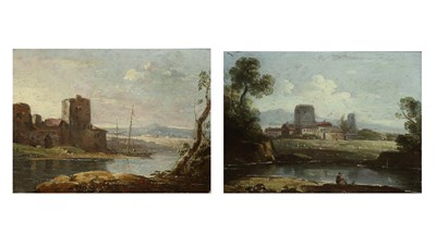 Lot 536 - Italian School 18th Century River Landscapes:...