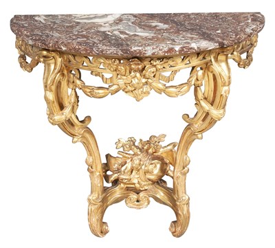 Lot 675 - Louis XV Marble Top Giltwood Console 18th/19th...