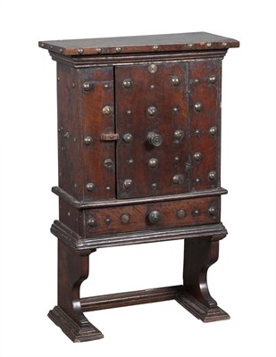 Lot 142 - Jacobean Walnut Single Door Cabinet