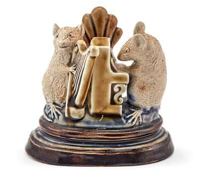 Lot 250 - Doulton Lambeth Stoneware Mouse Musicians Menu...